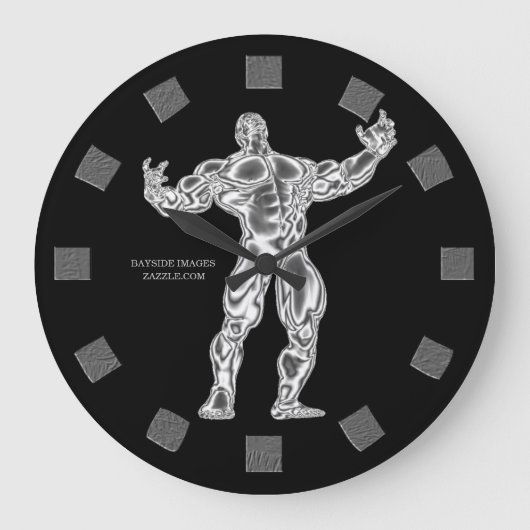 Bodybuilder Wall Clock Grote Klok (Voorkant)