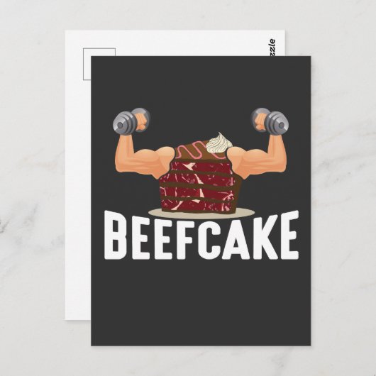 Bodybuilder Weightlift Pu Briefkaart (Voorkant / Achterkant)