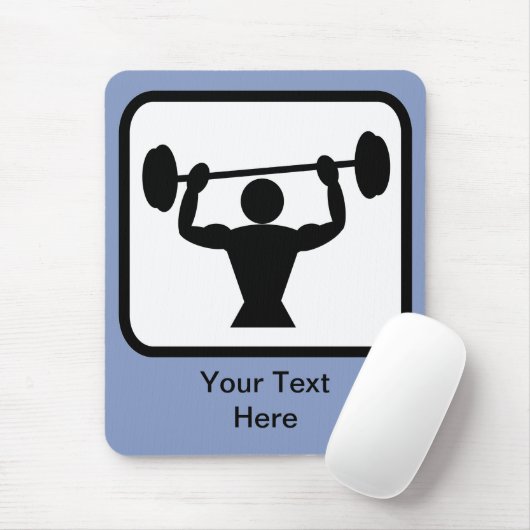  Bodybuilder/Weightlifter Logo Muismat (Met muis)