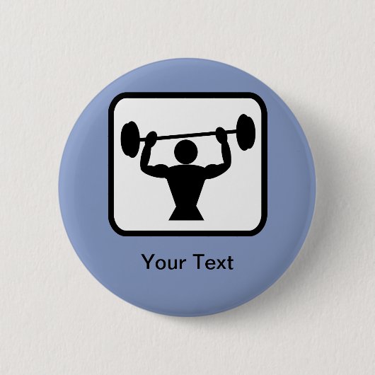  Bodybuilder/Weightlifter Logo Ronde Button 5,7 Cm (Voorkant)