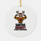 Bodybuilder Weiglifter Gym Musea Santa Security Keramisch Ornament (Voorkant)