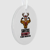 Bodybuilder Weiglifter Gym Musea Santa Security Ornament (voorkant)