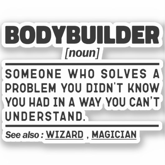 Bodybuilder zelfstandig naamwoord definitie fitnes sticker (Voorkant)