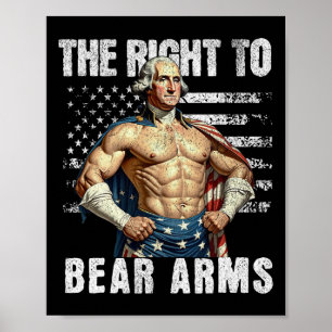 Bodybuilding 4th of July Dad USA Vlag 2nd Amendmen Poster