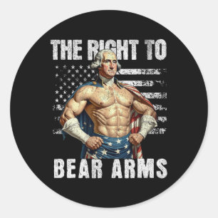 Bodybuilding 4th of July Dad USA Vlag 2nd Amendmen Ronde Sticker