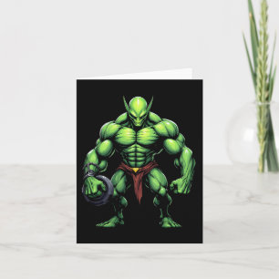 Bodybuilding Alien T-shirt Funny Gym Design Ufo Ge Kaart