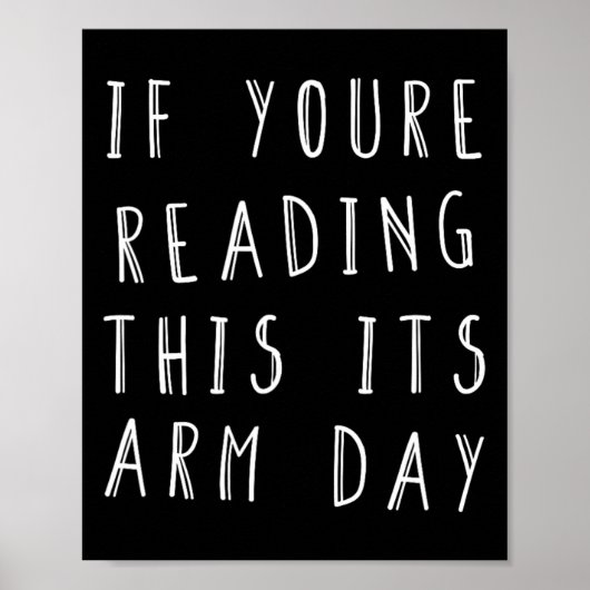 Bodybuilding Arm Day Quote Personal Trainer Gewich Poster (Voorkant)