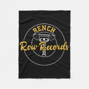 Bodybuilding Bank Row Records Sportszaal Spreuken Fleece Deken