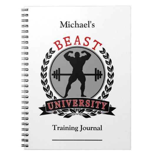 Bodybuilding Beast University Training Journal Notitieboek (Voorkant)