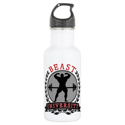 Bodybuilding Beast University Water Bottle Waterfles (Voorkant)