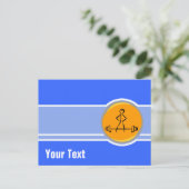 Bodybuilding; blauw en oranje briefkaart (Staand voorkant)