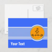 Bodybuilding; blauw en oranje briefkaart (Voorkant / Achterkant)