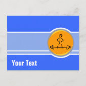 Bodybuilding; blauw en oranje briefkaart (Voorkant)