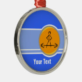 Bodybuilding; blauw en oranje metalen ornament (Rechts)