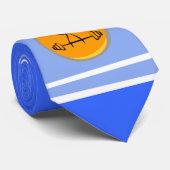 Bodybuilding; blauw en oranje stropdas (Opgerold)