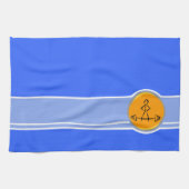 Bodybuilding; blauw en oranje theedoek (Horizontaal)