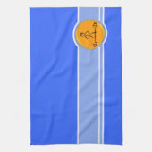 Bodybuilding; blauw en oranje theedoek (Verticaal)