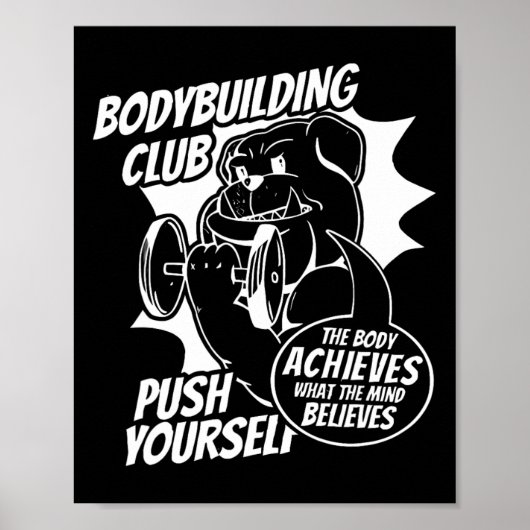 Bodybuilding Club Push Yourself Het lichaam bereik Poster (Voorkant)