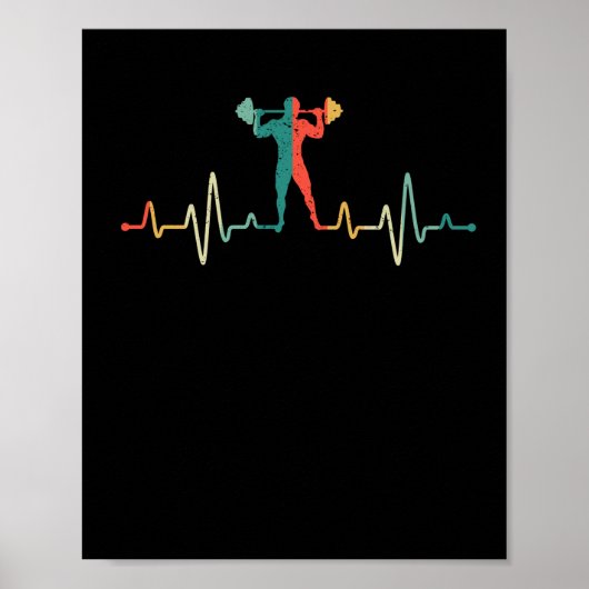 Bodybuilding Cool Gym Pulse Barbell Weeg Poster (Voorkant)