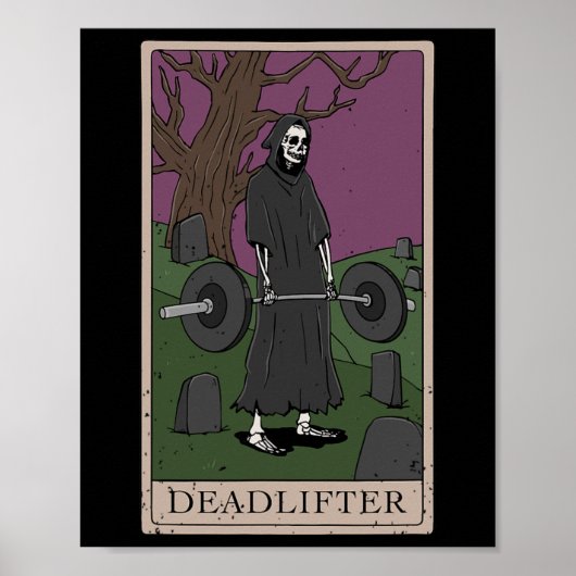 Bodybuilding Deadlifting Deadlifter Gewichtheffen Poster (Voorkant)
