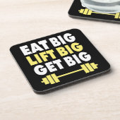 Bodybuilding - Eet groot, Lift groot, Groot worden Drankjes Onderzetter (Linkerzijde)