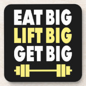 Bodybuilding - Eet groot, Lift groot, Groot worden Drankjes Onderzetter (Voorkant)