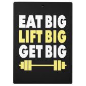 Bodybuilding - Eet groot, Lift groot, Groot worden Klembord (Achterkant)