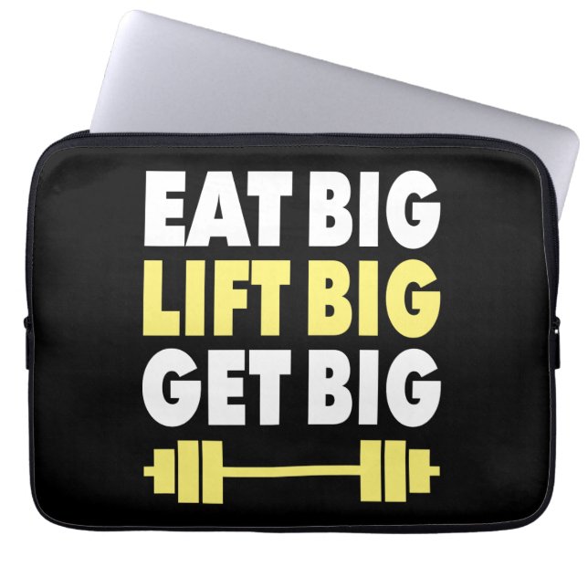 Bodybuilding - Eet groot, Lift groot, Groot worden Laptop Sleeve (Voorkant)