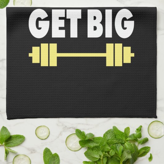 Bodybuilding - Eet groot, Lift groot, Groot worden Theedoek (Gevouwen)
