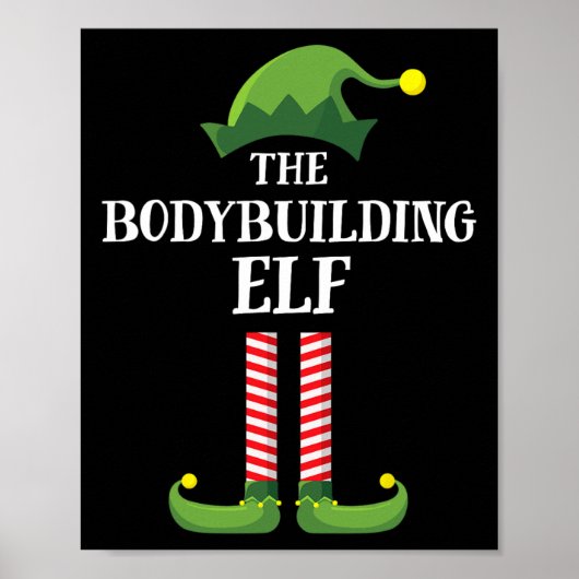 Bodybuilding Elf Matching Family Group Kerstmis P Poster (Voorkant)