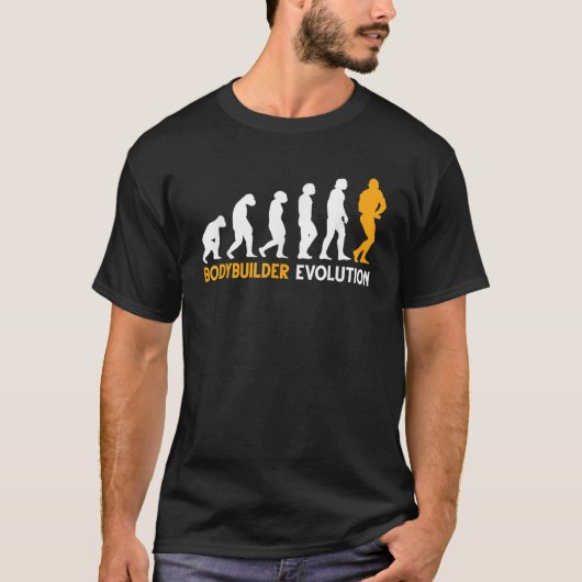 bodybuilding evolutie bodybuilder t-shirt (Voorkant)