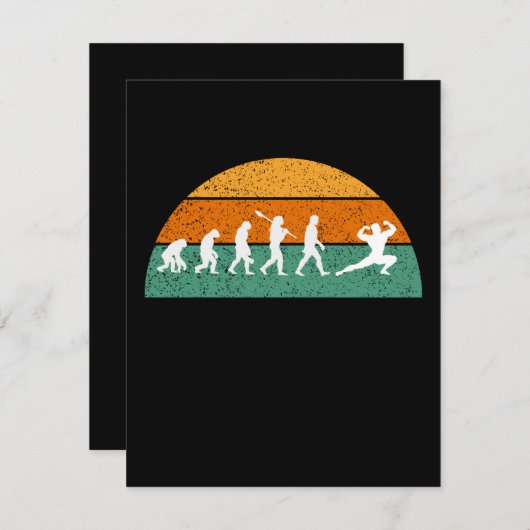 Bodybuilding Evolutie Man Funny Retro Fitness Feestdagenkaart (Voorkant / Achterkant)