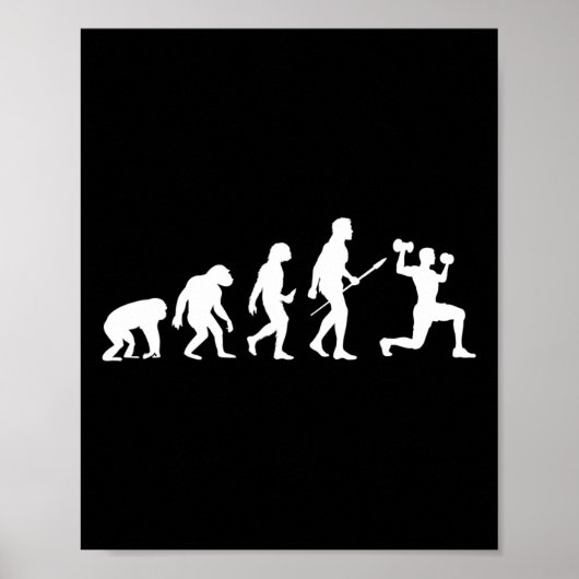 Bodybuilding Evolution Funny Bodybuilding Workout Poster (Voorkant)
