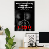 Bodybuilding Fitness Inspirerend zwart-wit Poster (Thuiskantoor)