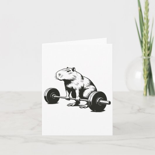 Bodybuilding Geschenken Capybara Gewichtheffen Gra Kaart (Voorkant)