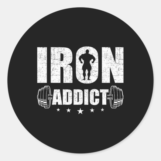 Bodybuilding Gewichtheffen Workout Geschenk Co. IJ Ronde Sticker (Voorkant)