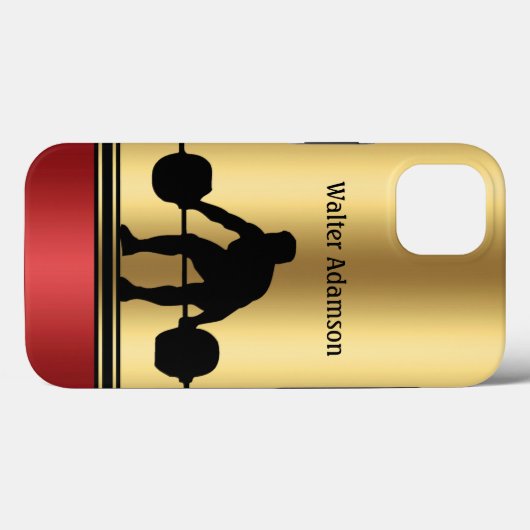 Bodybuilding gewichtheffer silhouet Personaliseren Case-Mate iPhone Case (Achterkant (horizontaal))