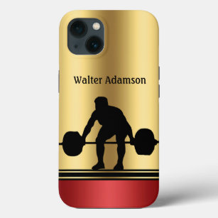 Bodybuilding gewichtheffer silhouet Personaliseren Case-Mate iPhone Case