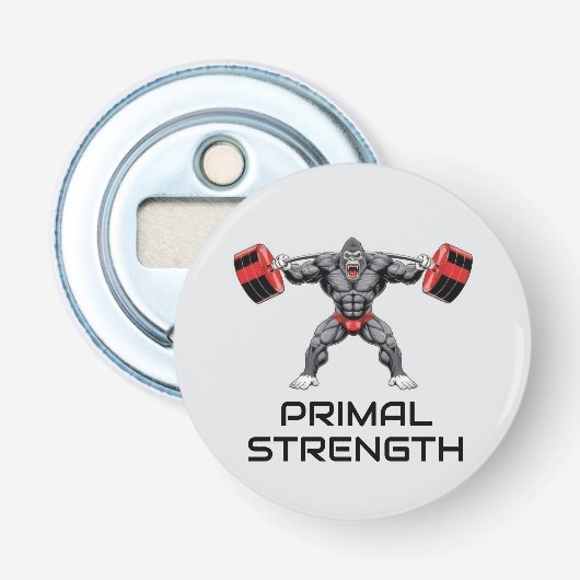 Bodybuilding Gorilla Button Flesopener (Voorkant)