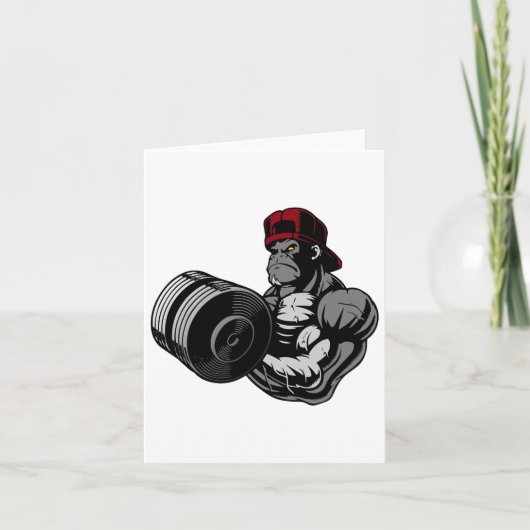 Bodybuilding Gorilla Gym krachttraining training Kaart (Voorkant)