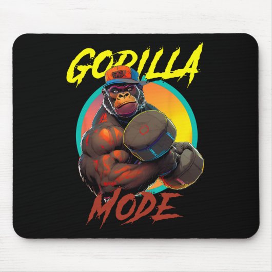Bodybuilding Gorilla Mode Workout Muismat (Voorkant)