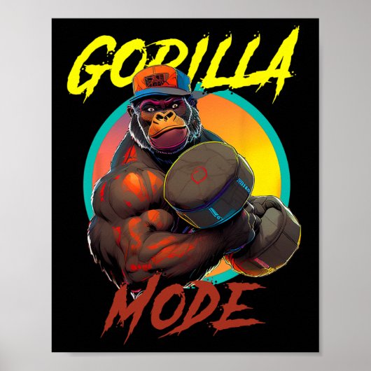 Bodybuilding Gorilla Mode Workout Poster (Voorkant)