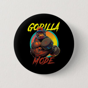 Bodybuilding Gorilla Mode Workout Ronde Button 5,7 Cm