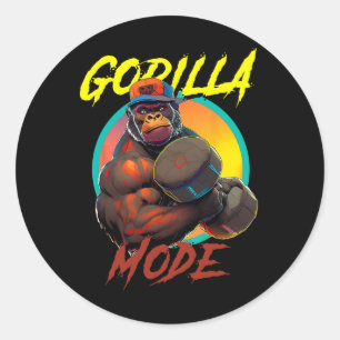 Bodybuilding Gorilla Mode Workout Ronde Sticker
