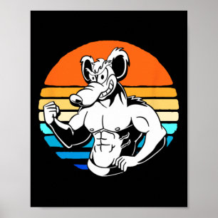 Bodybuilding Gym Lover Retro Gym Rat Poster