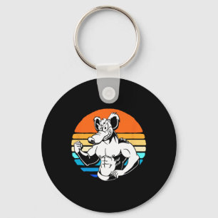 Bodybuilding Gym Lover Retro Gym Rat Sleutelhanger