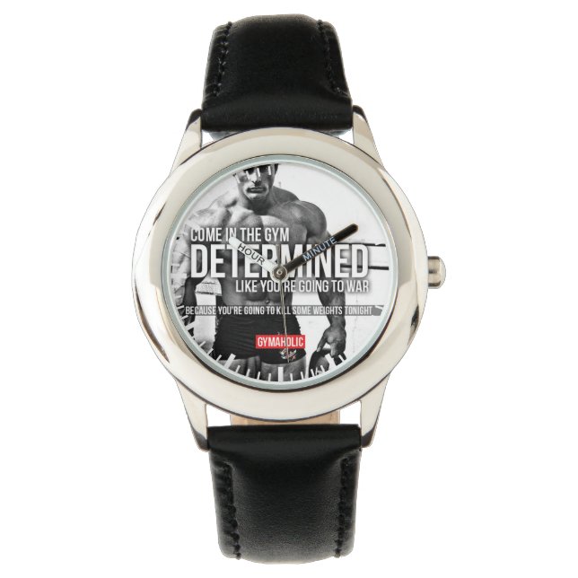 Bodybuilding Gym Motivation Horloge (Voorkant)