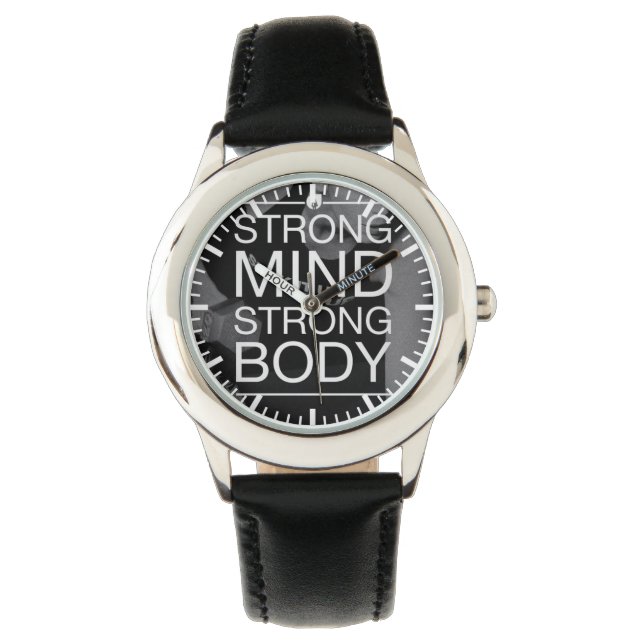 Bodybuilding Gym Motivation Horloge (Voorkant)
