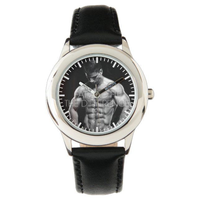 Bodybuilding Gym Motivation Horloge (Voorkant)