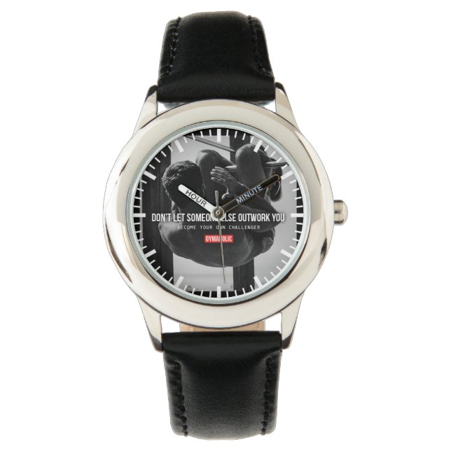 Bodybuilding Gym Motivation Horloge (Voorkant)